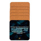 Light Of The World: John 8:12 Cork-Back Coaster Set (1–6 pcs)