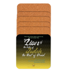 Lion of Judah & Root of David: Revelation 5:5 Cork-Back Coaster Set (1–6 pcs)