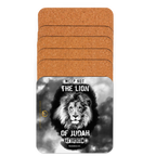 The Lion of Judah: Revelation 5:5 Cork-Back Coaster Set (1–6 pcs)