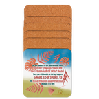 Renewed By The Spirit: Romans 12:2 Cork-Back Coaster Set (1–6 pcs)
