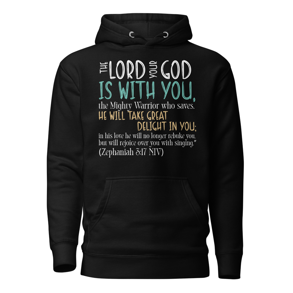Rejoice in His Love: Zephaniah 3:17 Unisex Premium Hoodie