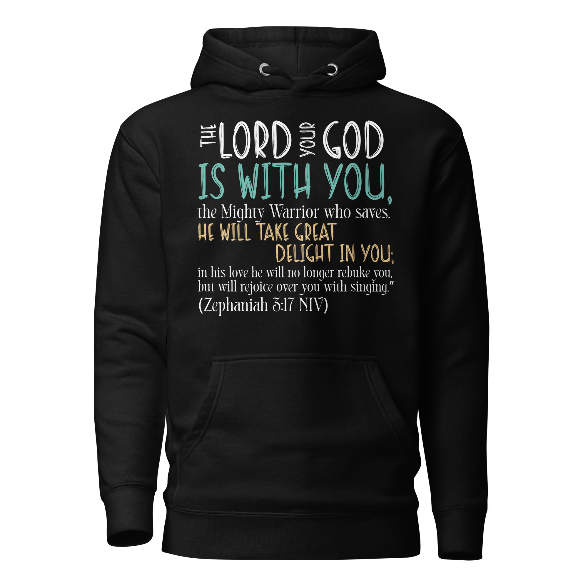 Rejoice in His Love: Zephaniah 3:17 Unisex Premium Hoodie