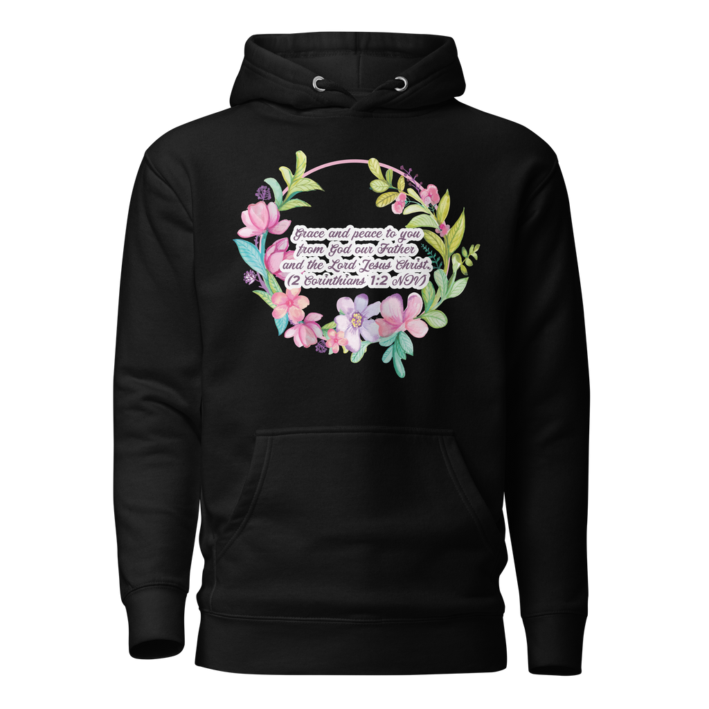 Grace & Peace Blooms: 2 Corinthians 1:2 Unisex Premium Hoodie