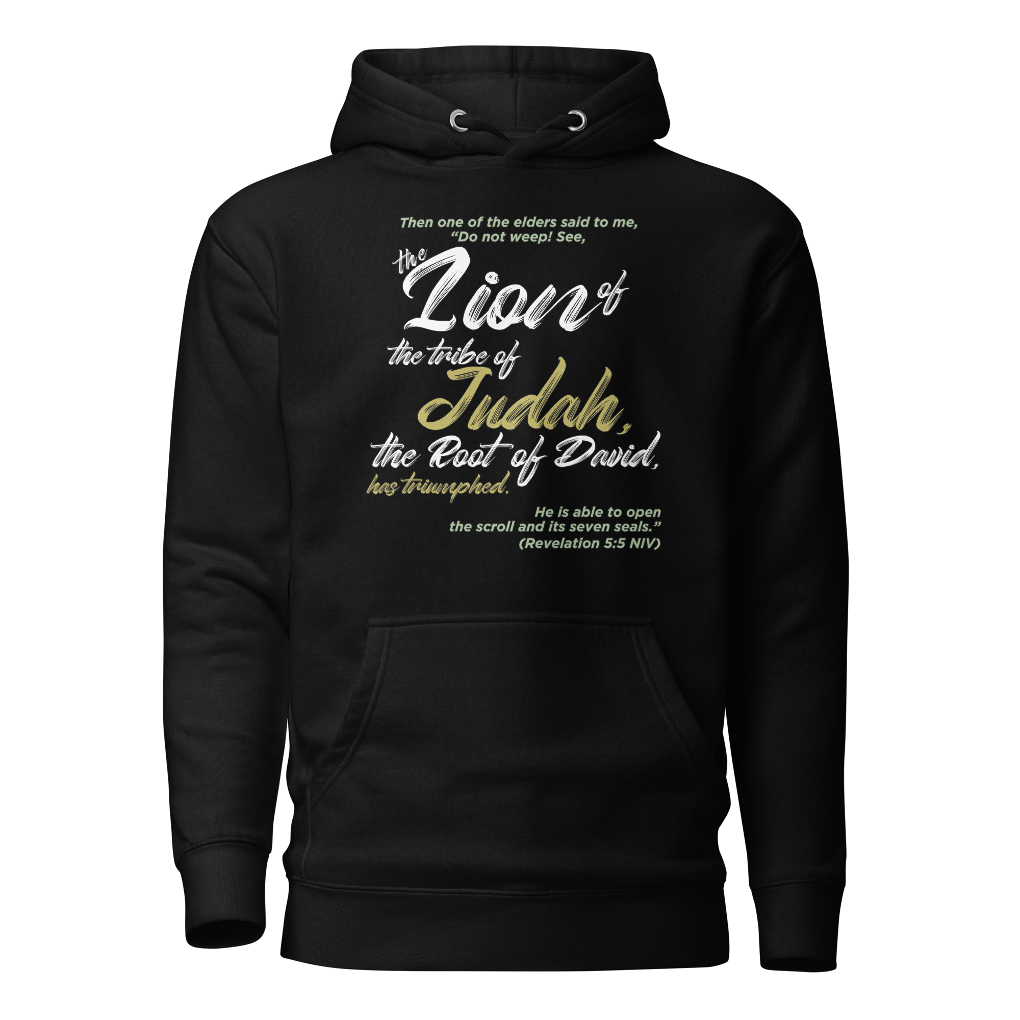 Lion of Judah & Root of David: Revelation 5:5 Unisex Premium Hoodie