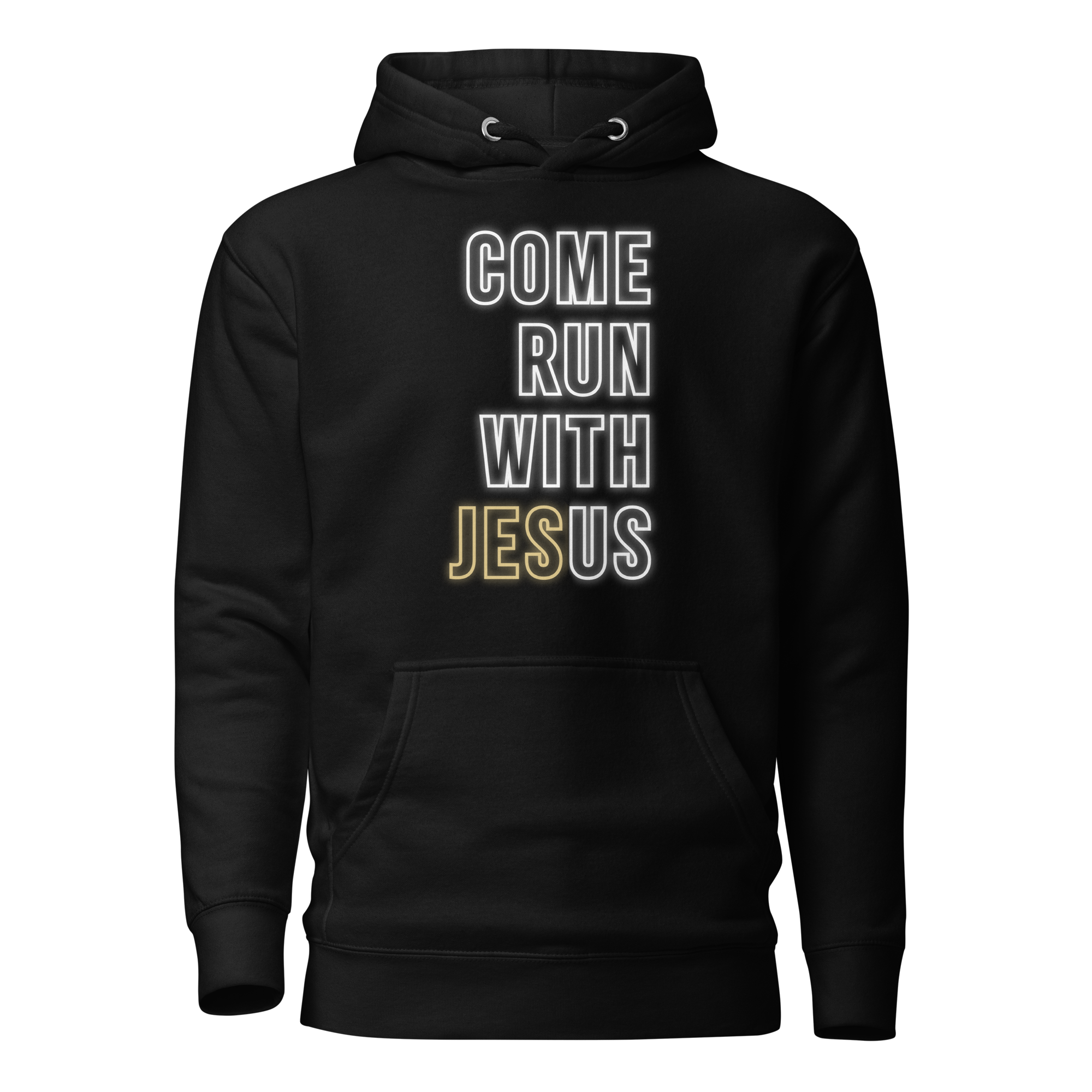 Come Run With Jesus Gold Unisex Premium Hoodie