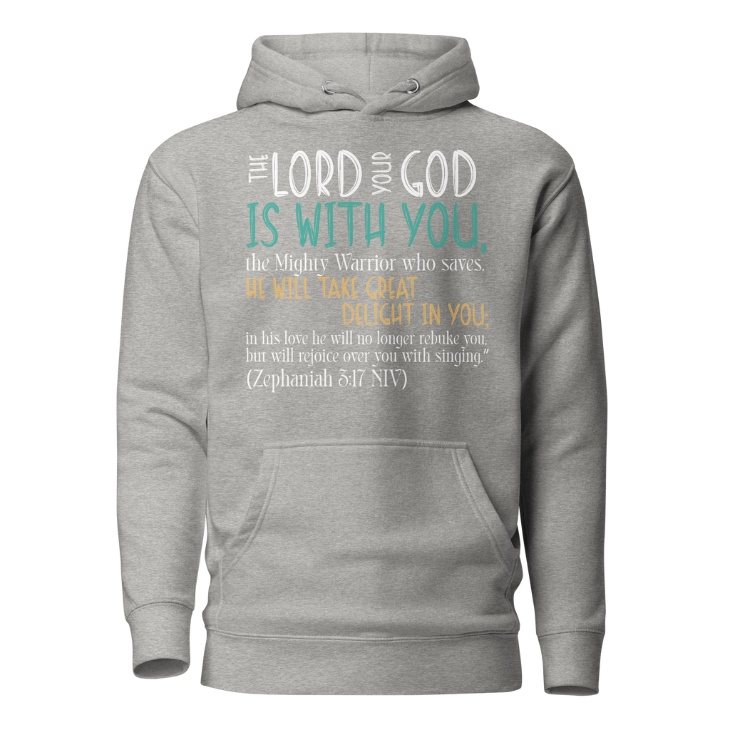 Rejoice in His Love: Zephaniah 3:17 Unisex Premium Hoodie