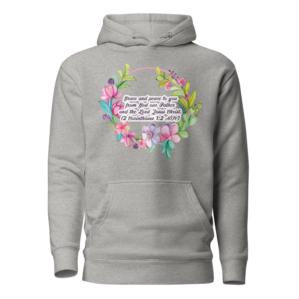 Grace & Peace Blooms: 2 Corinthians 1:2 Unisex Premium Hoodie