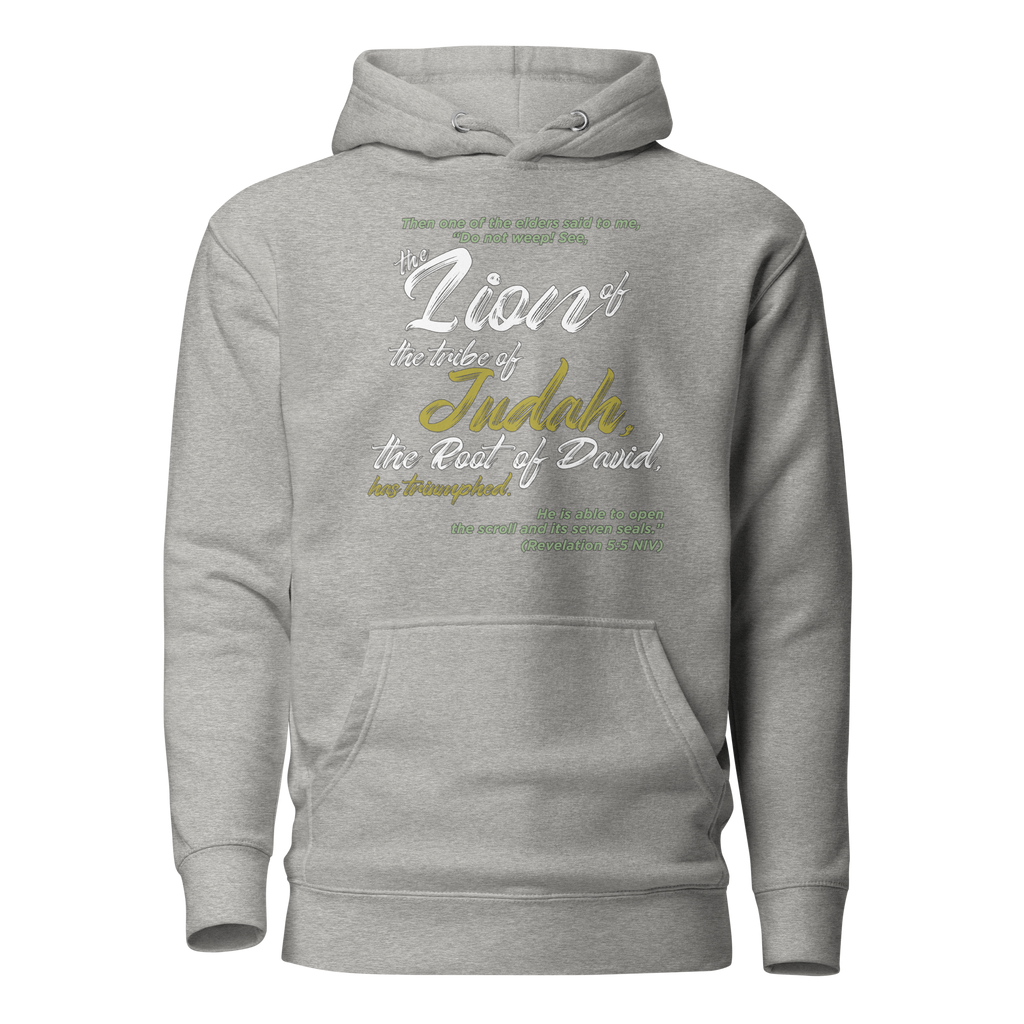 Lion of Judah & Root of David: Revelation 5:5 Unisex Premium Hoodie