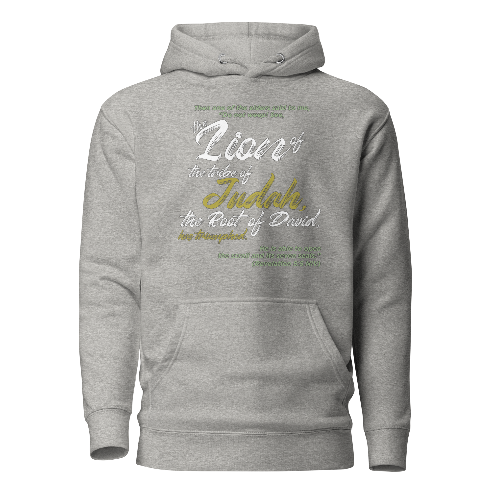 Lion of Judah & Root of David: Revelation 5:5 Unisex Premium Hoodie