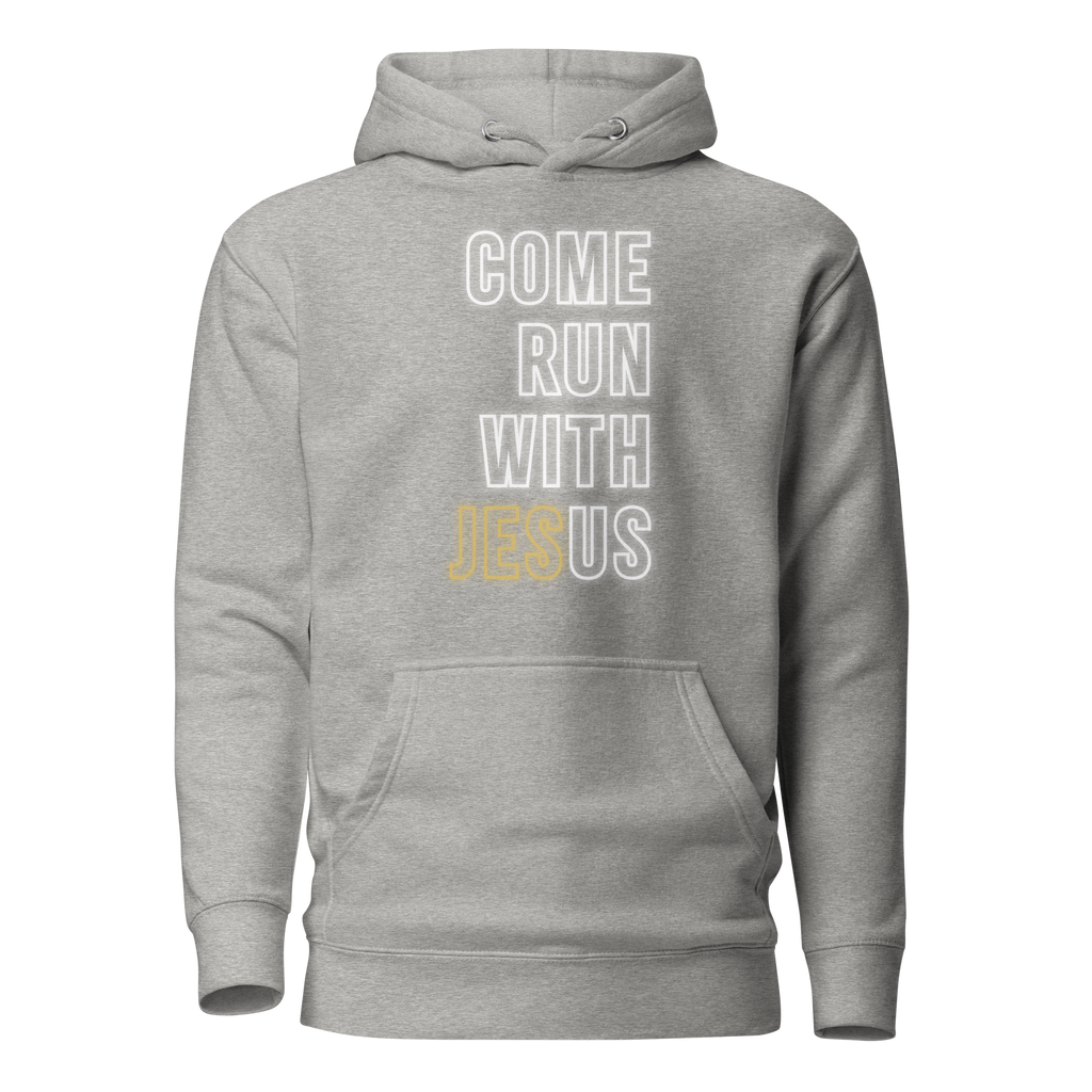 Come Run With Jesus Gold Unisex Premium Hoodie