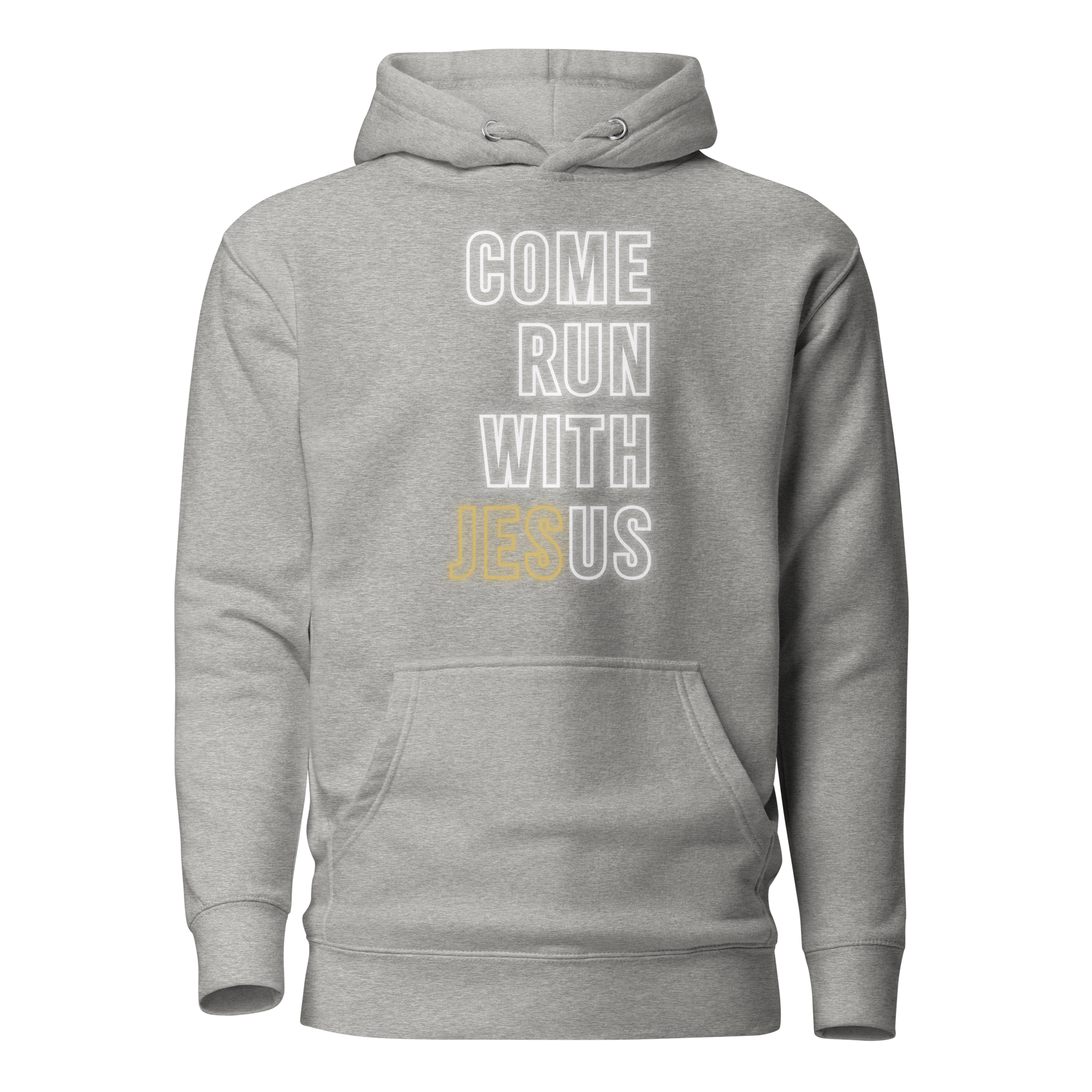 Come Run With Jesus Gold Unisex Premium Hoodie