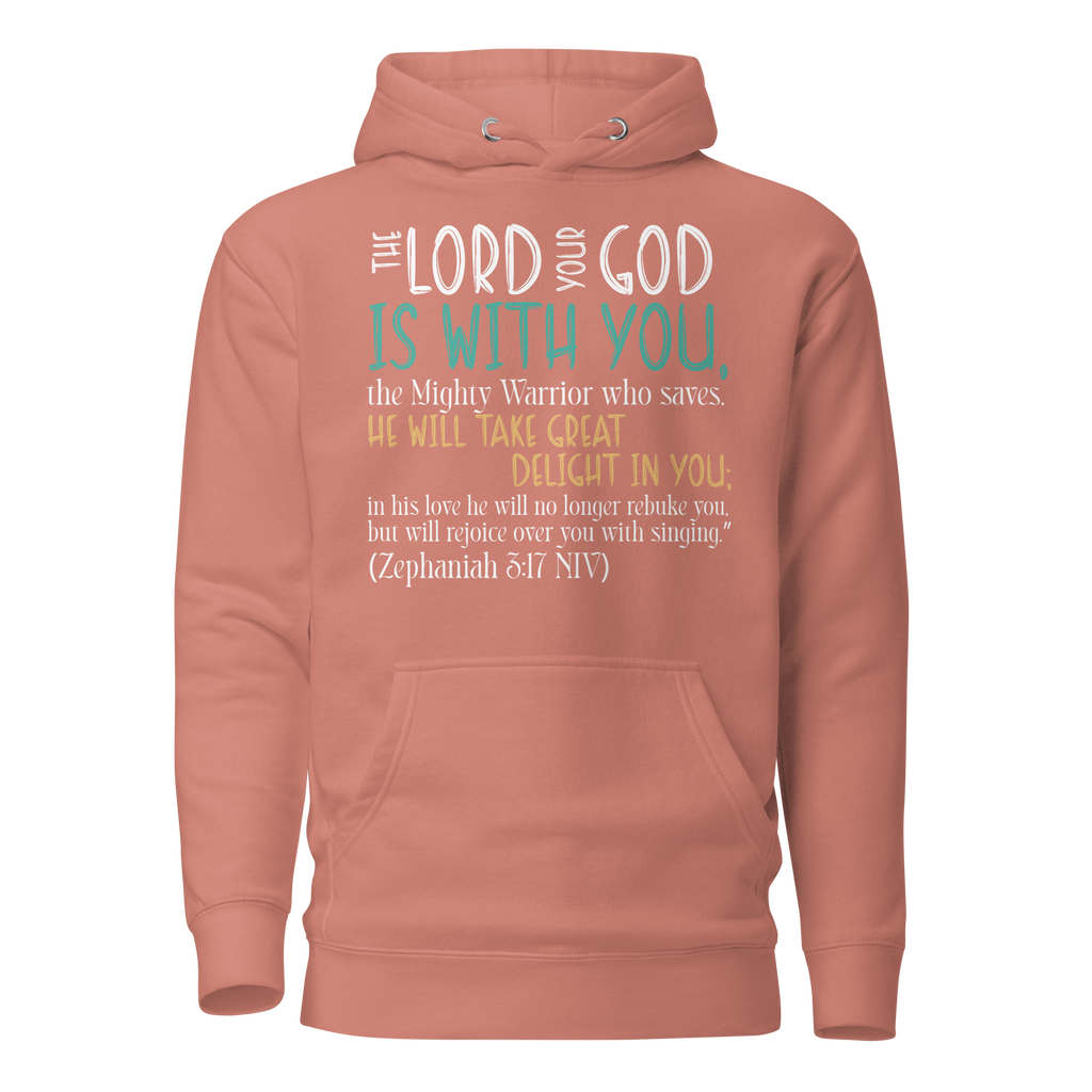 Rejoice in His Love: Zephaniah 3:17 Unisex Premium Hoodie
