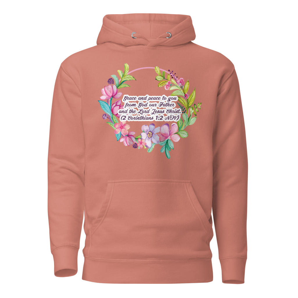 Grace & Peace Blooms: 2 Corinthians 1:2 Unisex Premium Hoodie