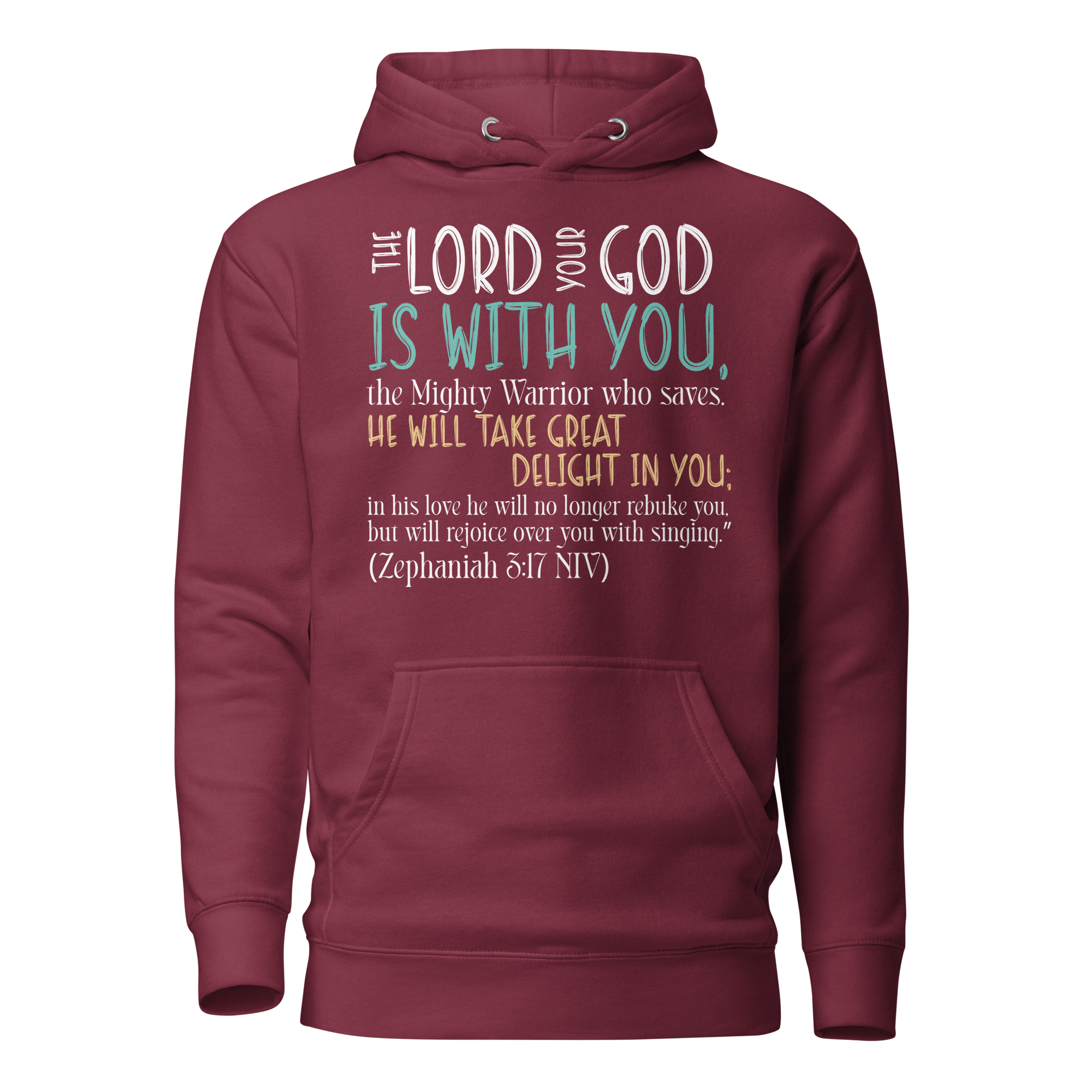 Rejoice in His Love: Zephaniah 3:17 Unisex Premium Hoodie