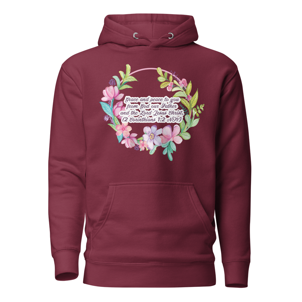 Grace & Peace Blooms: 2 Corinthians 1:2 Unisex Premium Hoodie