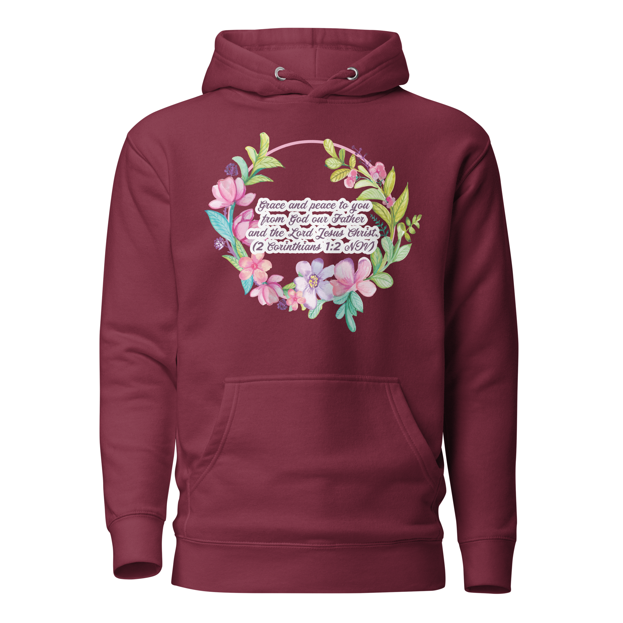 Grace & Peace Blooms: 2 Corinthians 1:2 Unisex Premium Hoodie