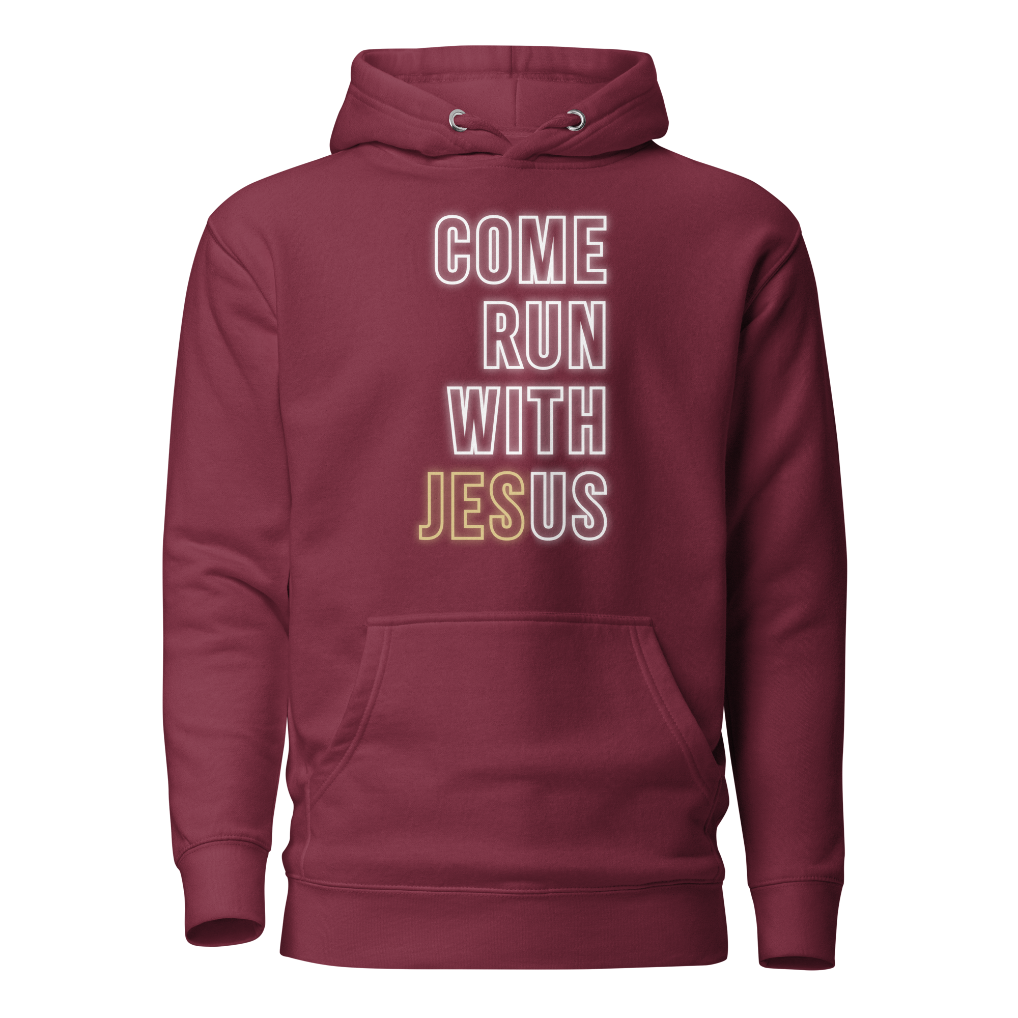 Come Run With Jesus Gold Unisex Premium Hoodie