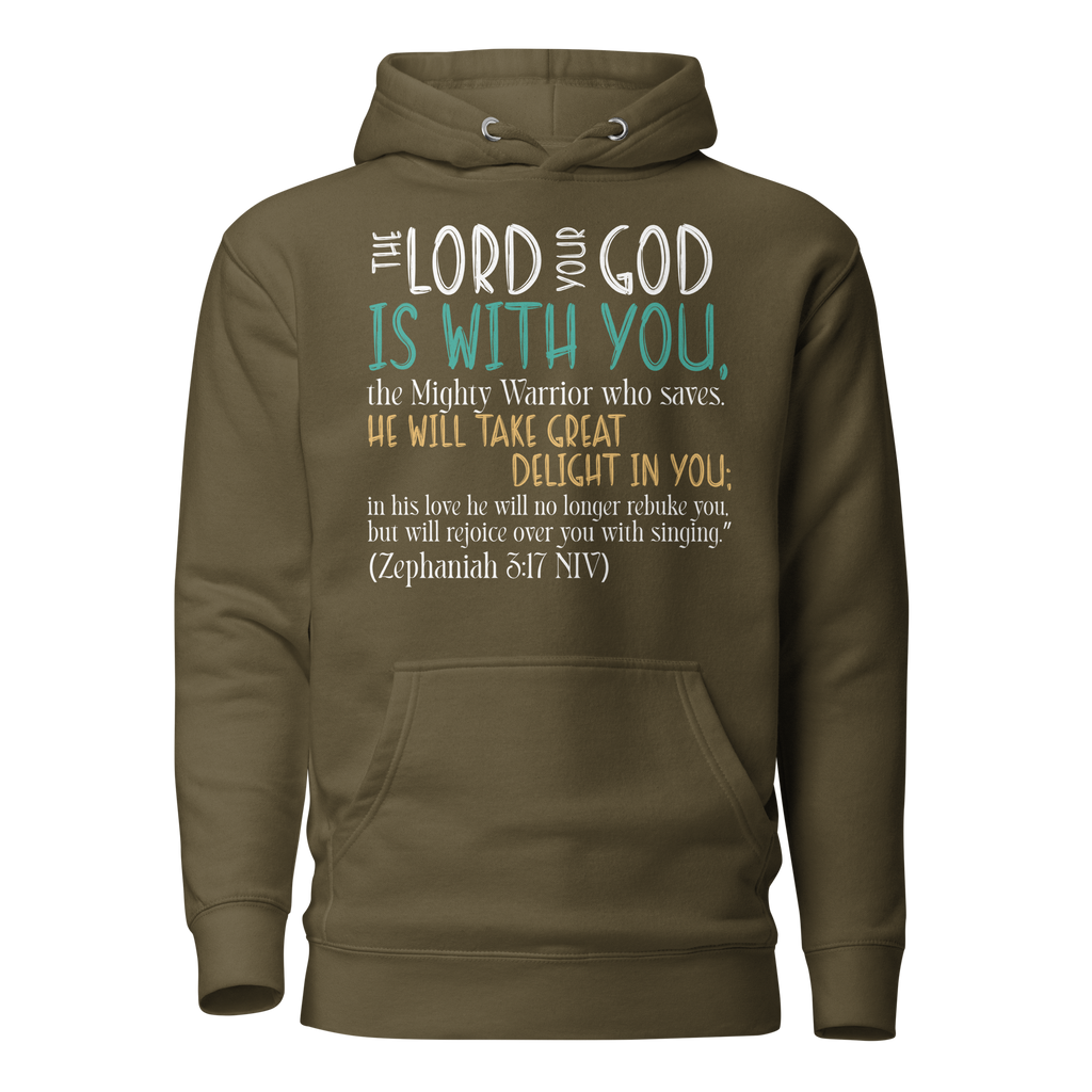 Rejoice in His Love: Zephaniah 3:17 Unisex Premium Hoodie