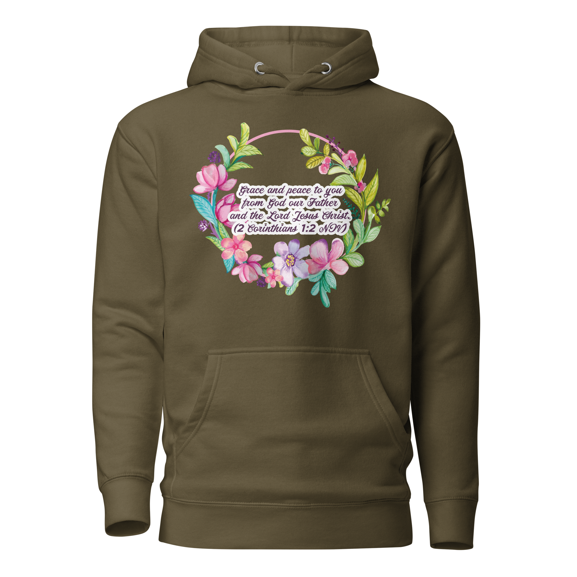 Grace & Peace Blooms: 2 Corinthians 1:2 Unisex Premium Hoodie