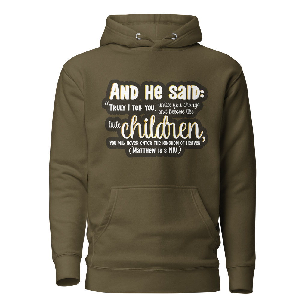 Childlike Faith: Matthew 18:3 Unisex Premium Hoodie