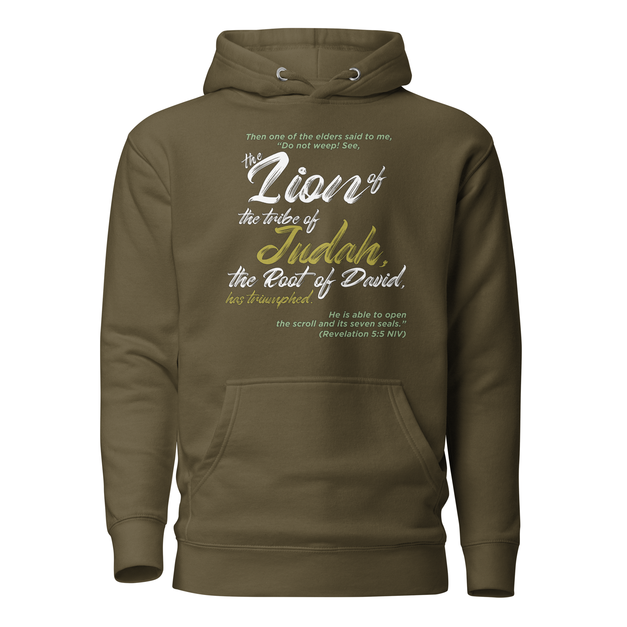 Lion of Judah & Root of David: Revelation 5:5 Unisex Premium Hoodie