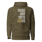 Come Run With Jesus Gold Unisex Premium Hoodie