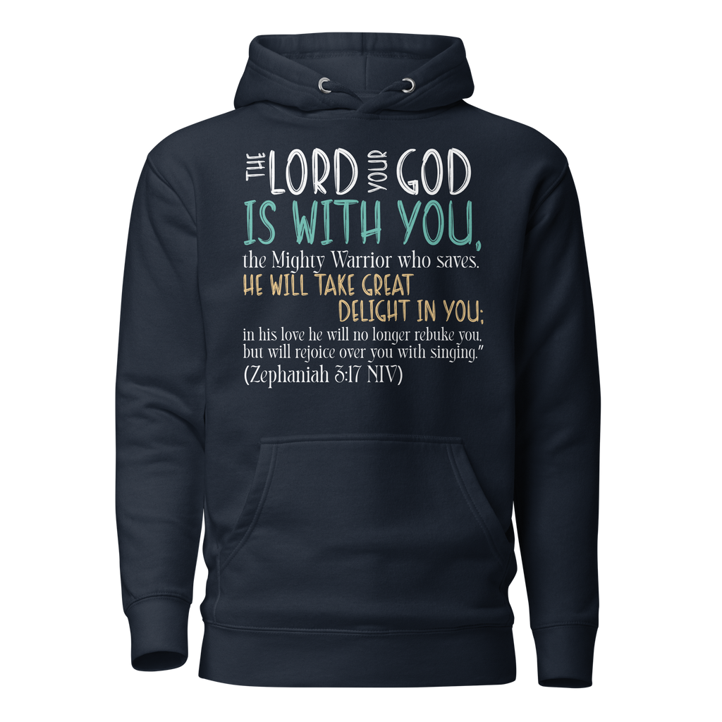 Rejoice in His Love: Zephaniah 3:17 Unisex Premium Hoodie