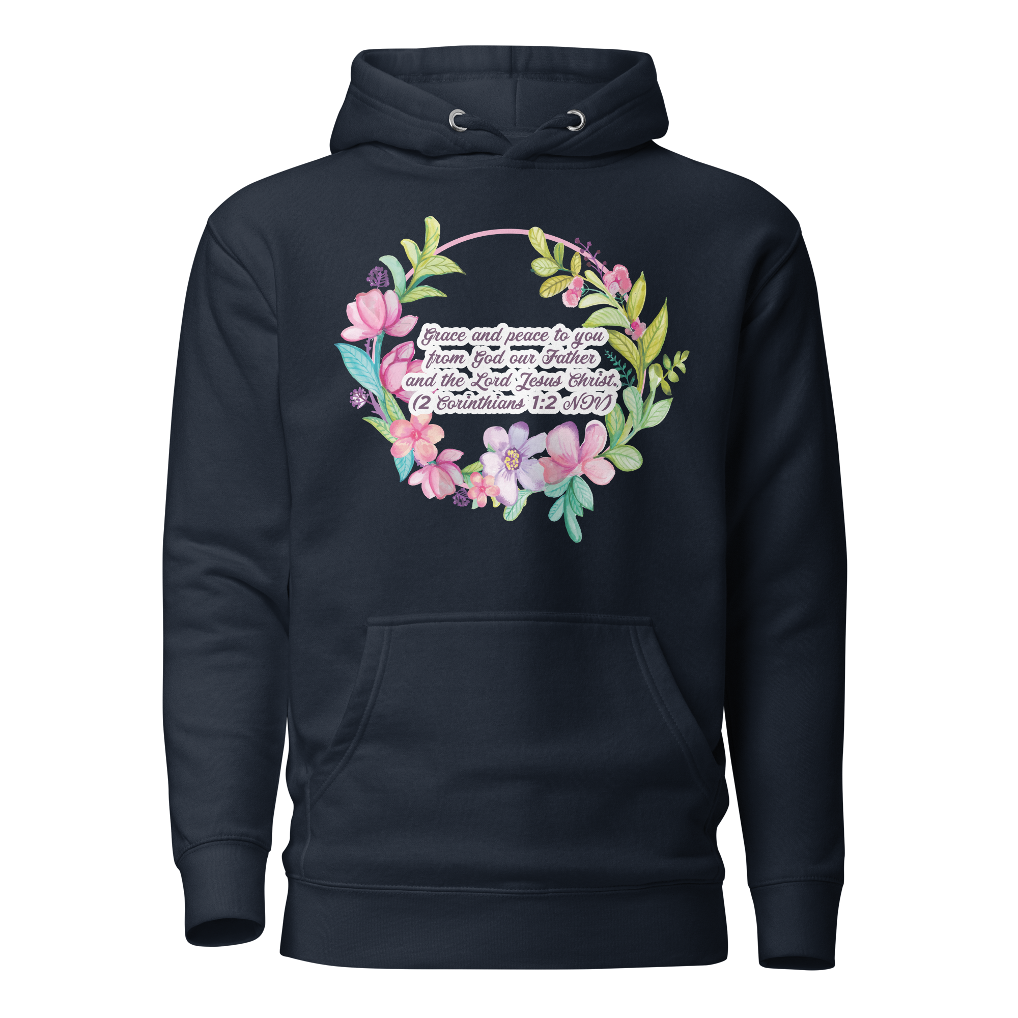 Grace & Peace Blooms: 2 Corinthians 1:2 Unisex Premium Hoodie