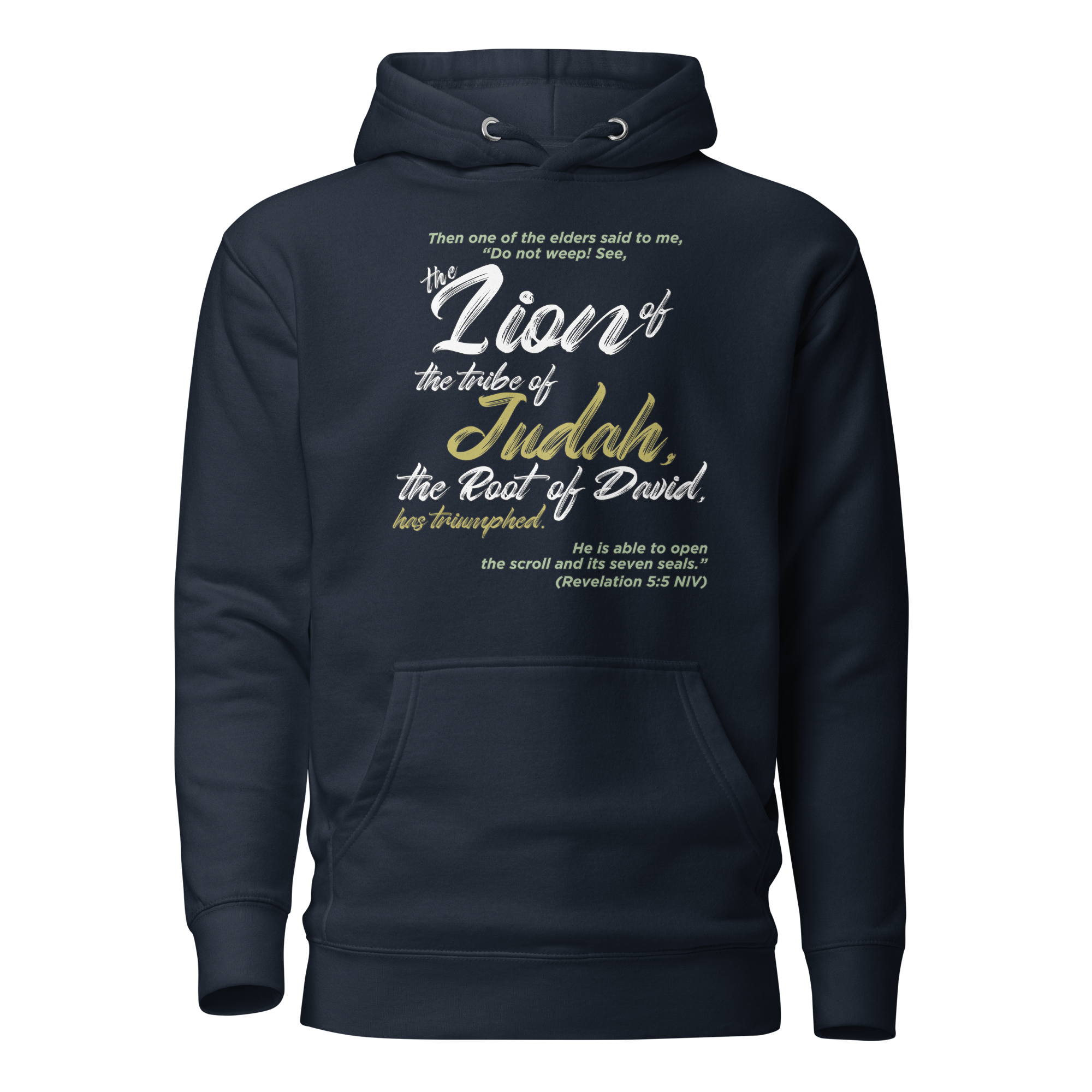 Lion of Judah & Root of David: Revelation 5:5 Unisex Premium Hoodie