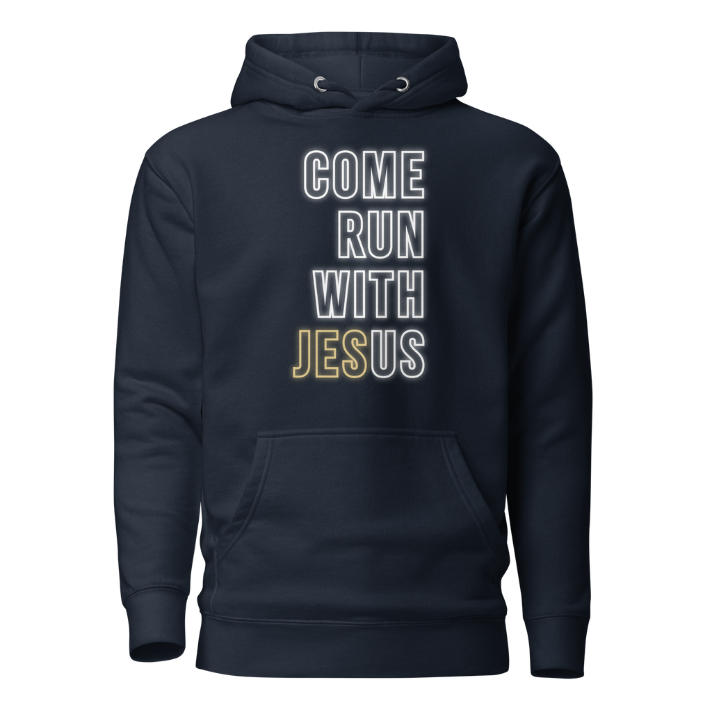 Come Run With Jesus Gold Unisex Premium Hoodie
