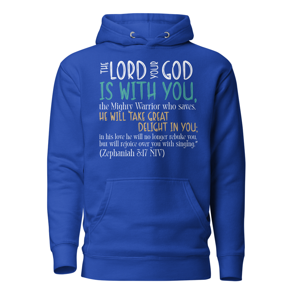 Rejoice in His Love: Zephaniah 3:17 Unisex Premium Hoodie