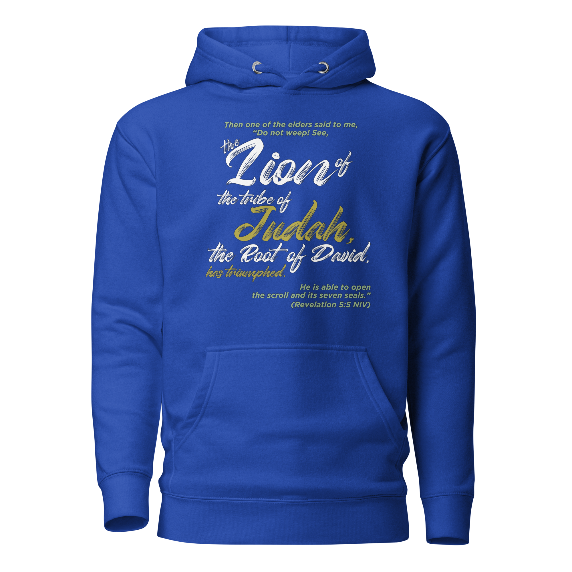 Lion of Judah & Root of David: Revelation 5:5 Unisex Premium Hoodie