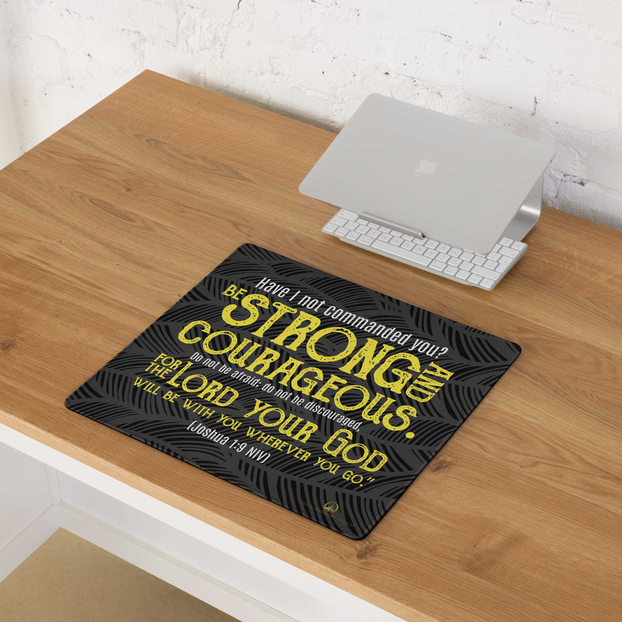 Be Strong & Courageous: Joshua 1:9 Gaming Mouse Pad (18″×16″ / 36″×18″)