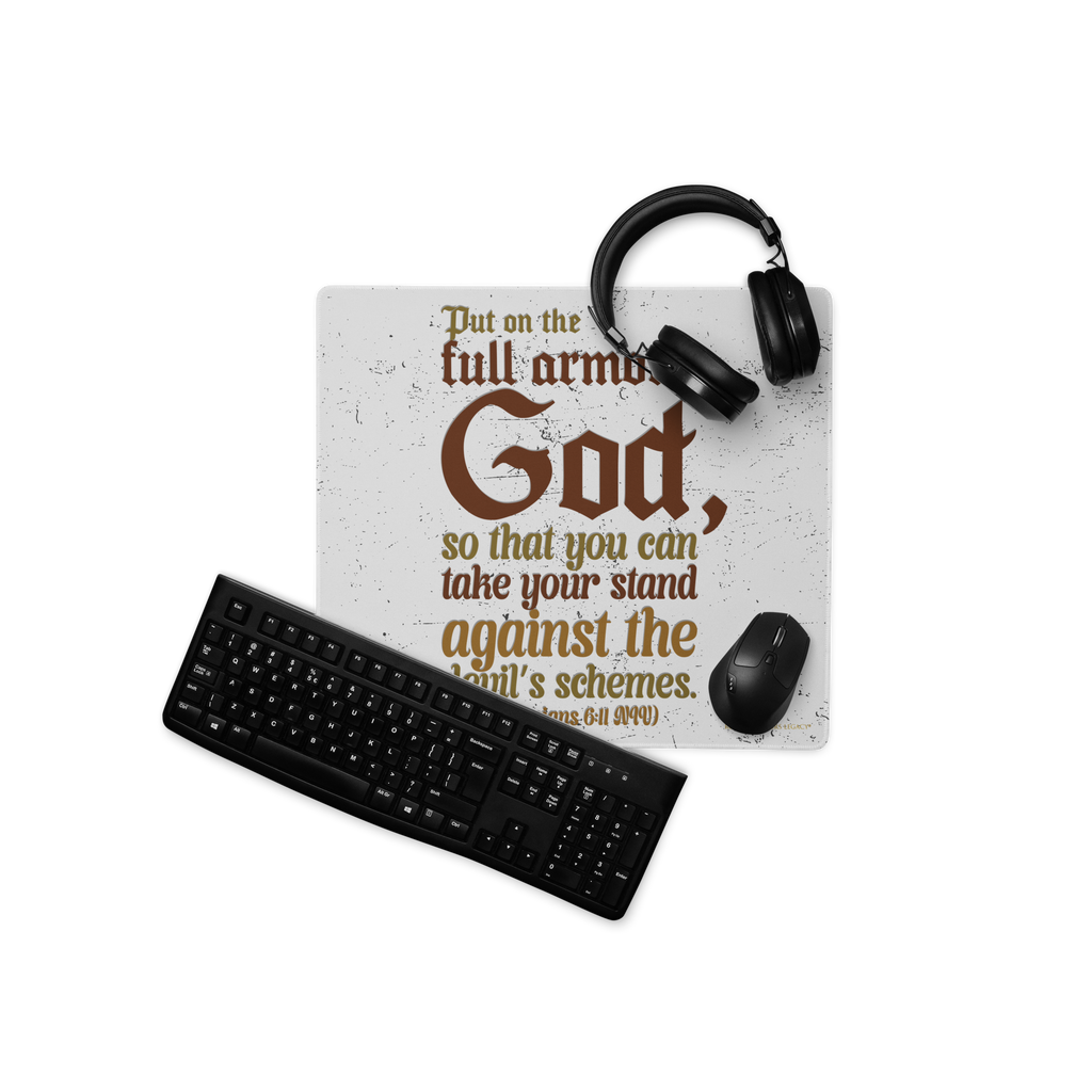 Full Armor Of God: Ephesians 6:11 Gaming Mouse Pad (18″×16″ / 36″×18″)