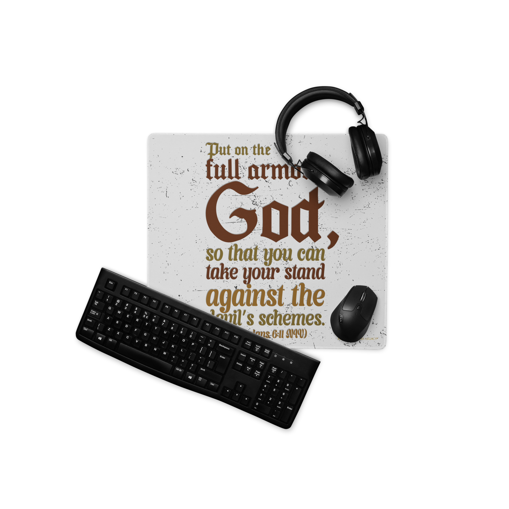 Full Armor Of God: Ephesians 6:11 Gaming Mouse Pad (18″×16″ / 36″×18″)
