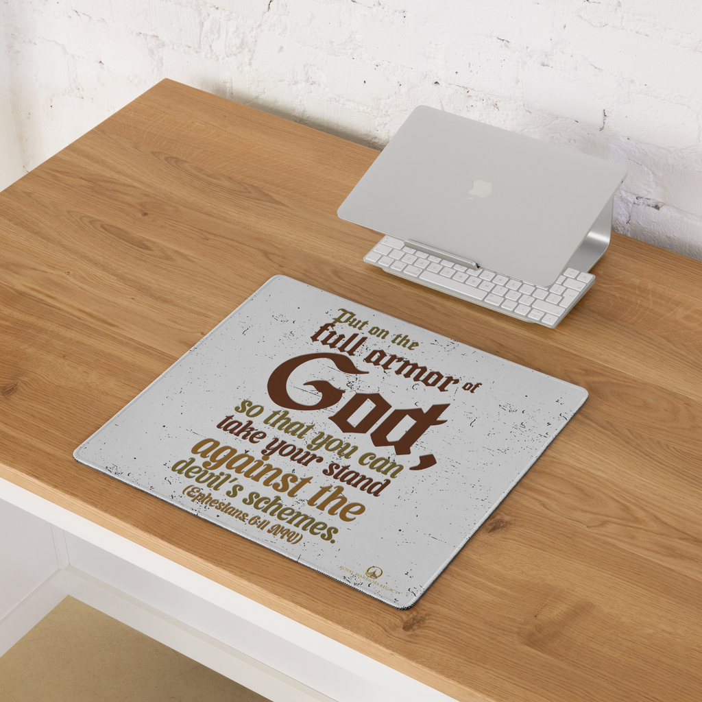 Full Armor Of God: Ephesians 6:11 Gaming Mouse Pad (18″×16″ / 36″×18″)
