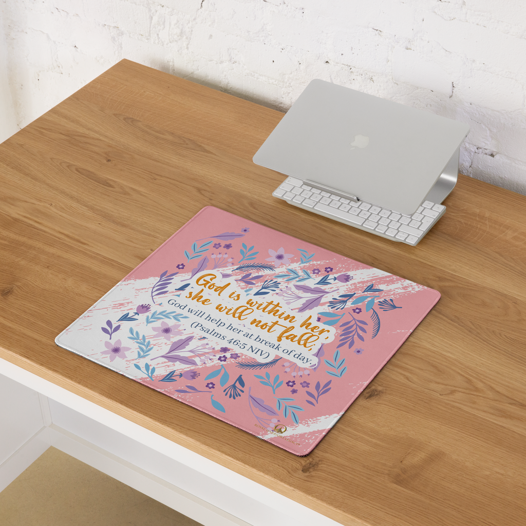 Unshakeable Faith: Psalms 46:5 Gaming Mouse Pad (18″×16″ / 36″×18″)