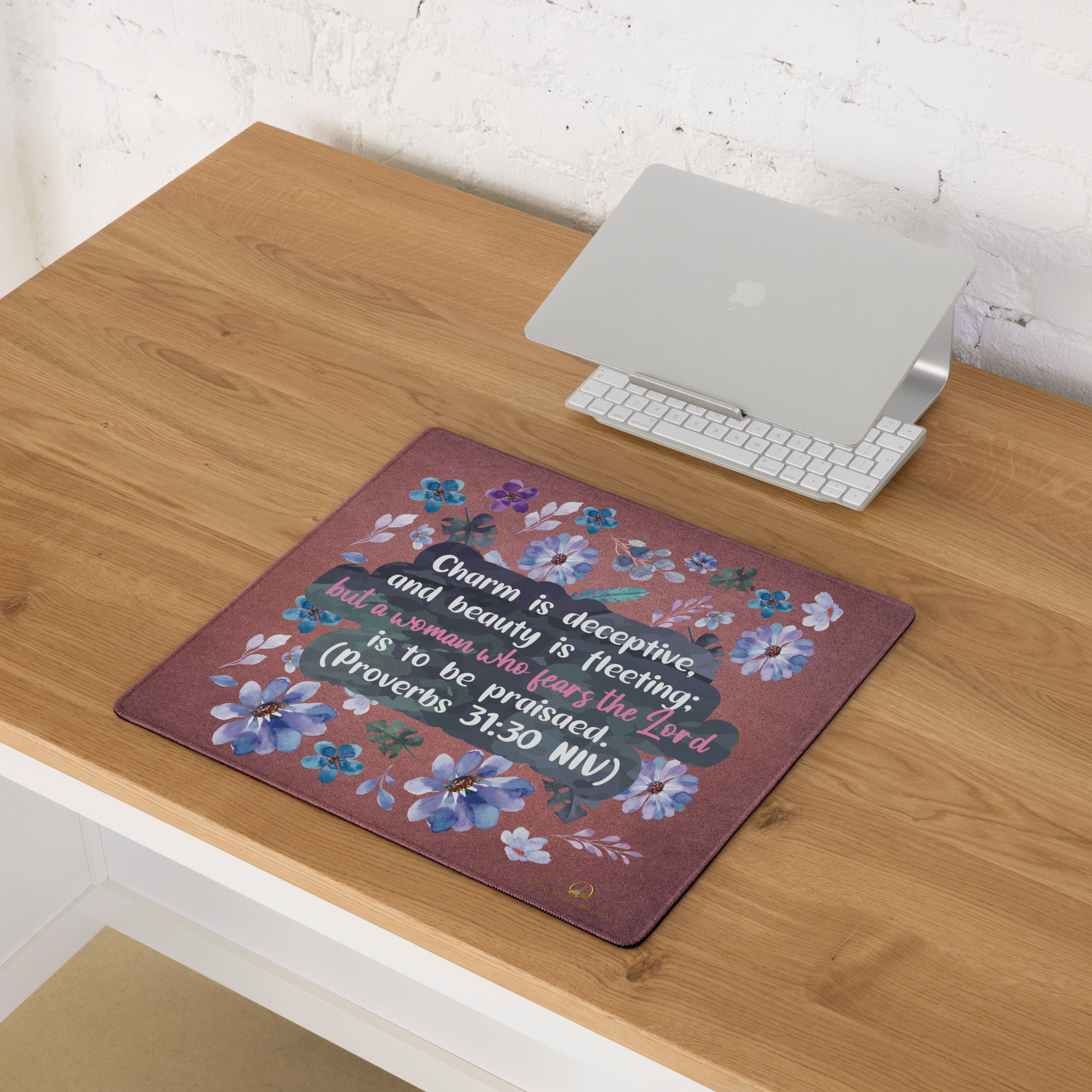 Fearless Woman: Proverbs 31:30 Gaming Mouse Pad (18″×16″ / 36″×18″)