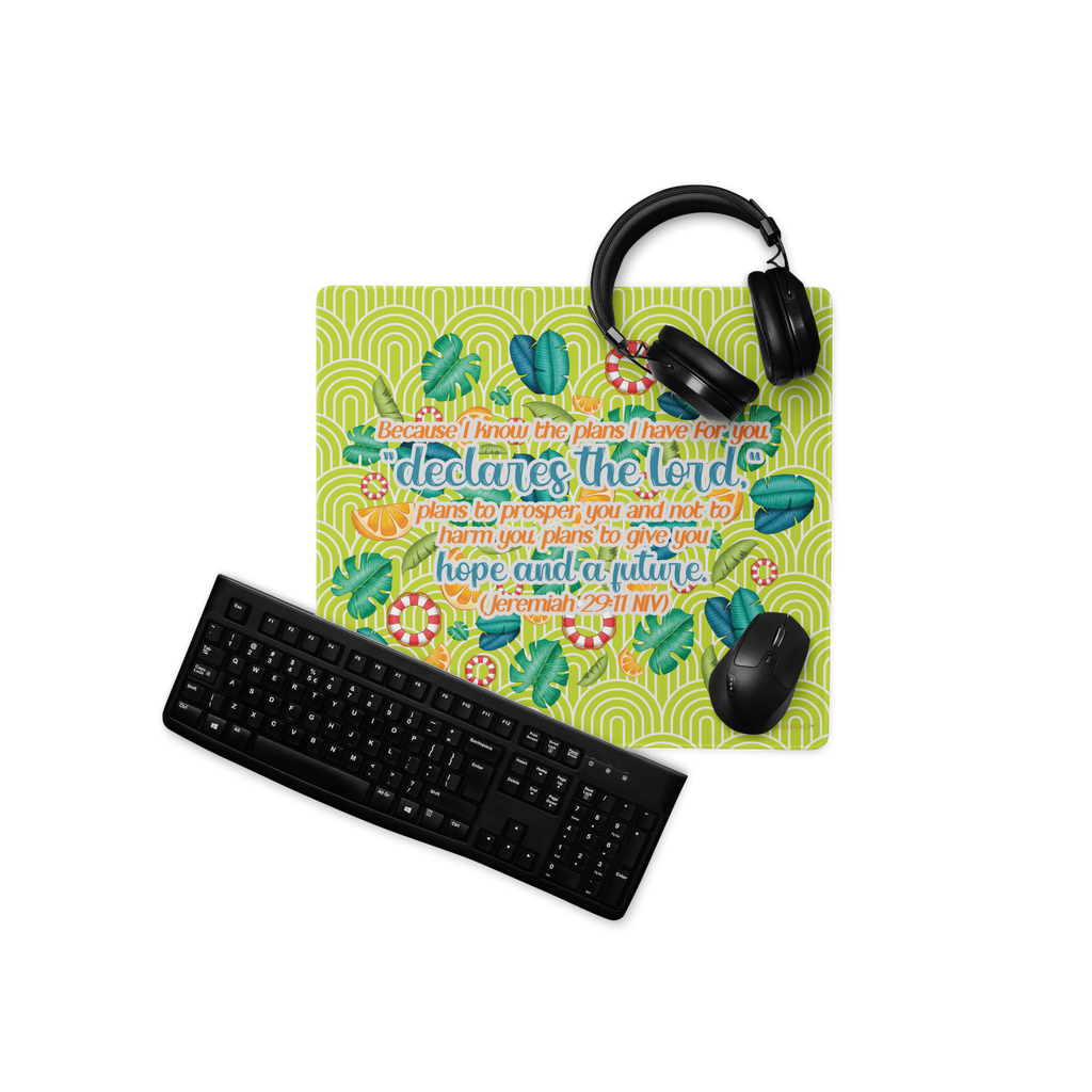 Hope & Future: Jeremiah 29:11 Gaming Mouse Pad (18″×16″ / 36″×18″)