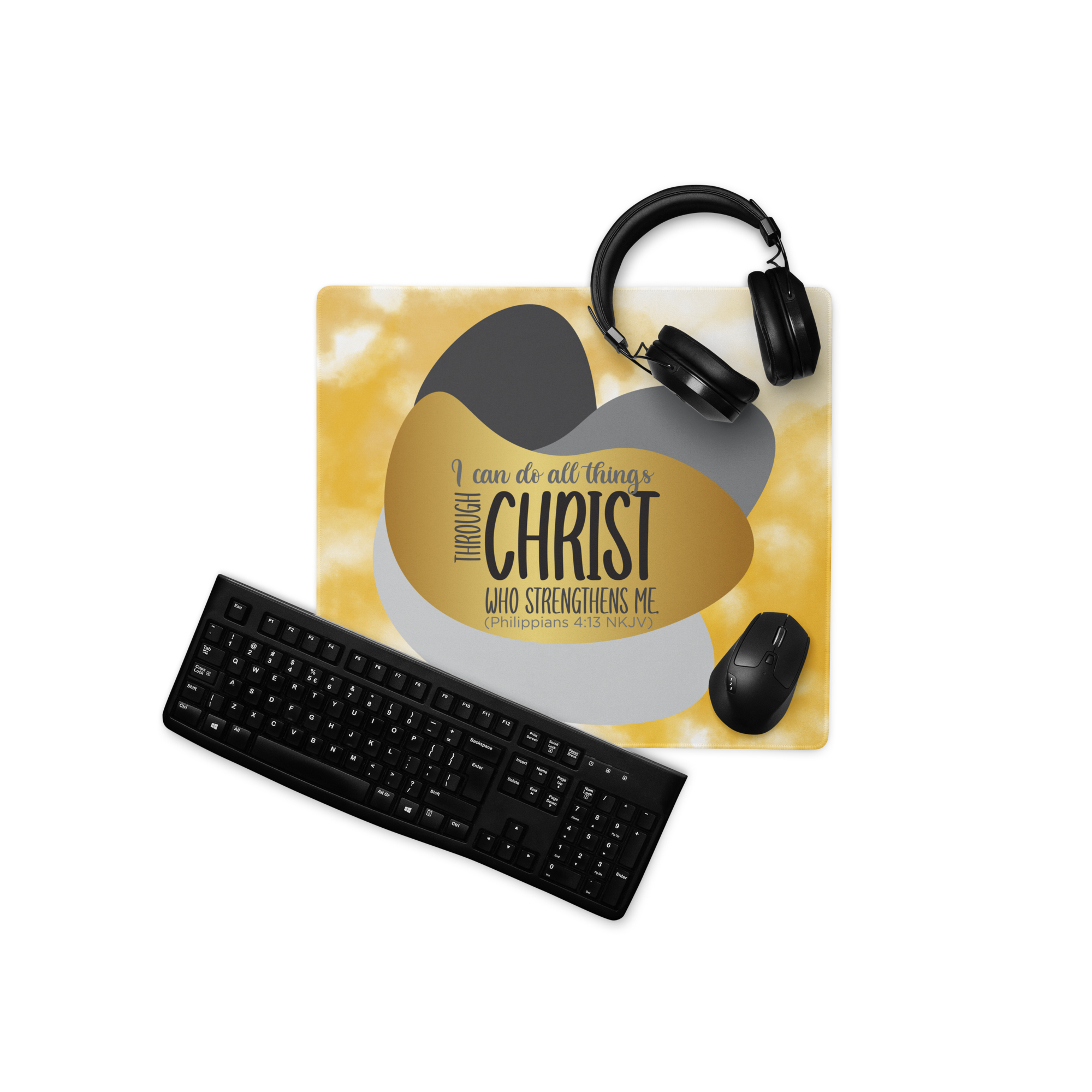 Empowered by Christ: Philippians 4:13 Gaming Mouse Pad (18″×16″ / 36″×18″)