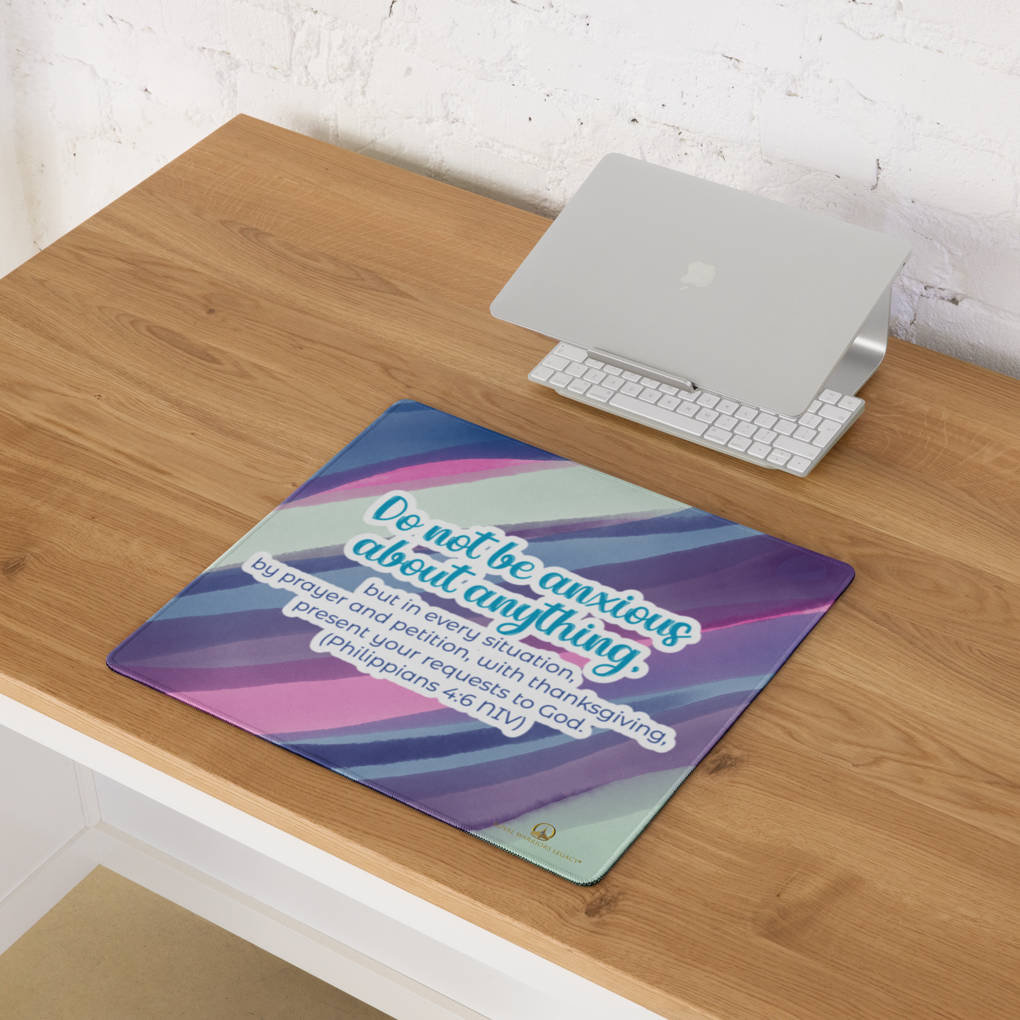 Prayer & Gratitude: Philippians 4:6 Gaming Mouse Pad (18″×16″ / 36″×18″)