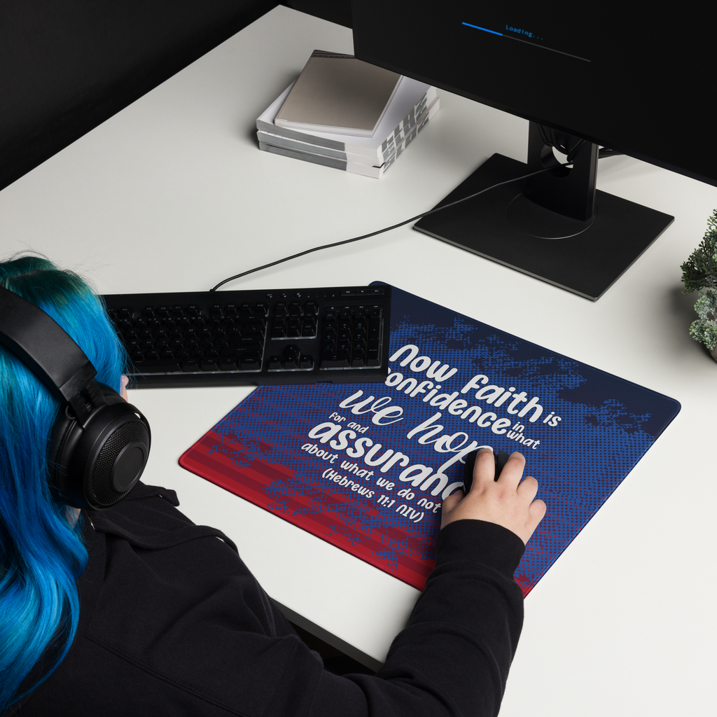 Faith & Hope: Hebrews 11:1 Gaming Mouse Pad (18″×16″ / 36″×18″)
