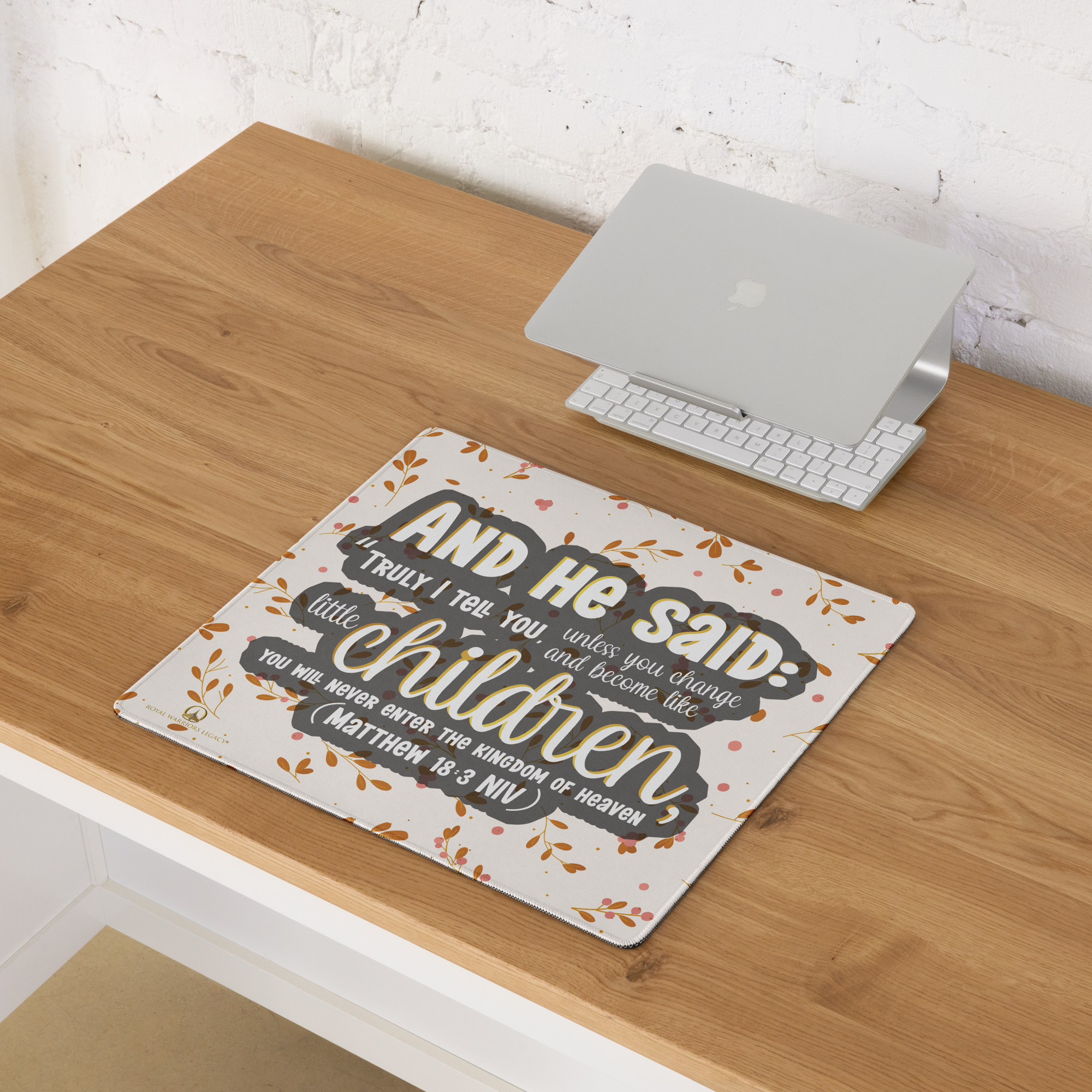 Childlike Faith: Matthew 18:3 Gaming Mouse Pad (18″×16″ / 36″×18″)