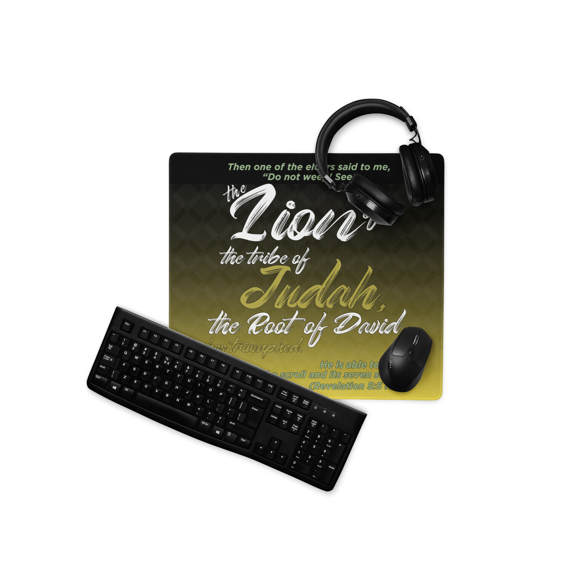 Lion of Judah & Root of David: Revelation 5:5 Gaming Mouse Pad (18″×16″ / 36″×18″)