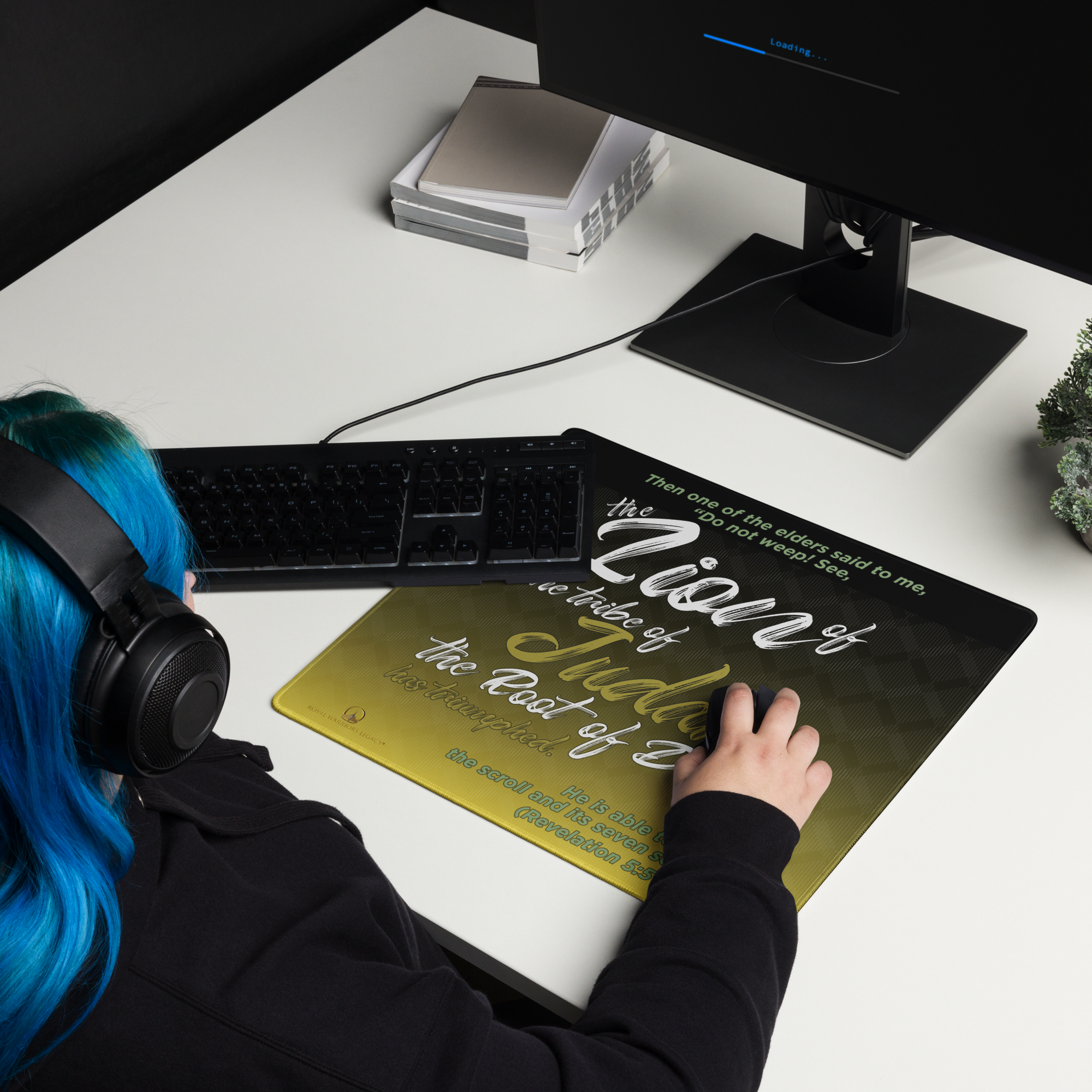 Lion of Judah & Root of David: Revelation 5:5 Gaming Mouse Pad (18″×16″ / 36″×18″)