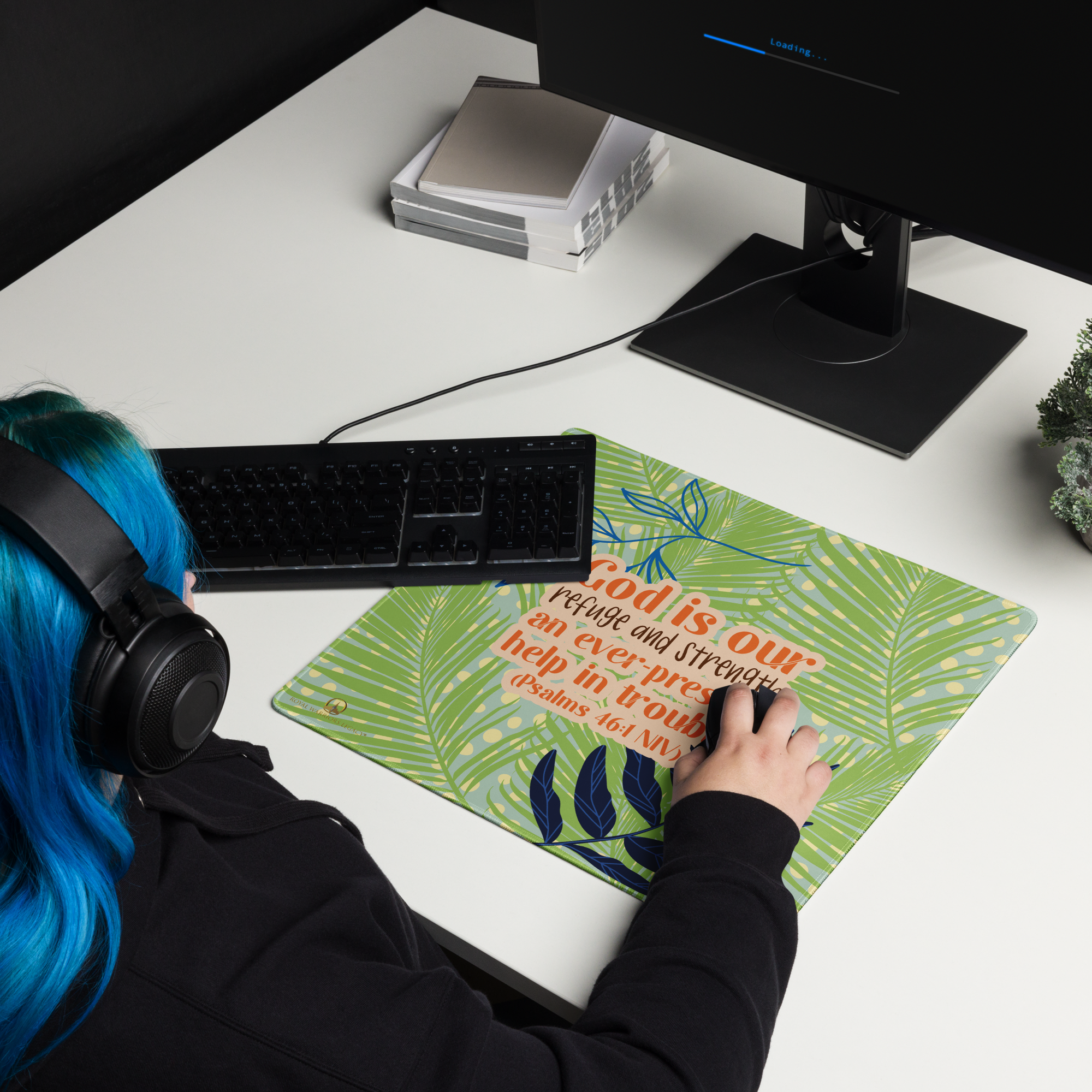 God Our Refuge: Psalm 46:1 Gaming Mouse Pad (18″×16″ / 36″×18″)