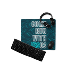 Come Run With Jesus Neon Blue Gaming Mouse Pad (18″×16″ / 36″×18″)