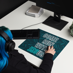 Come Run With Jesus Neon Blue Gaming Mouse Pad (18″×16″ / 36″×18″)