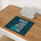 Come Run With Jesus Neon Blue Gaming Mouse Pad (18″×16″ / 36″×18″)