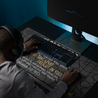 Rejoice in His Love: Zephaniah 3:17 Gaming Mouse Pad (18″×16″ / 36″×18″)